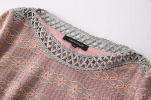 A-line Lace Half Sleeves Pleated Plus Size Midi Dress