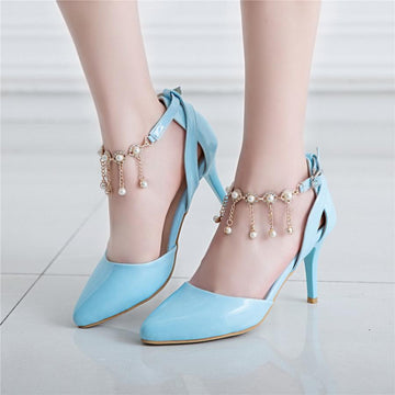 Pointed Toe Spike High Heels Ankle Strap Sandals Verkadi.com