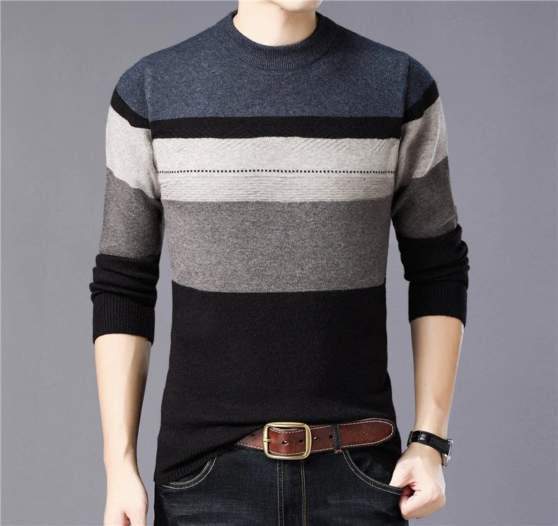 Hip Thick Warm Cashmere Wool Men Sweater Pullover