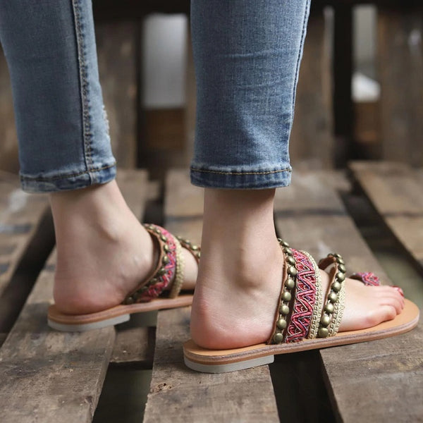 bohemian rhinestone sandals