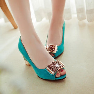 Peep Toe Crystal Rhinestone High Heel  Pumps Shoes Verkadi.com