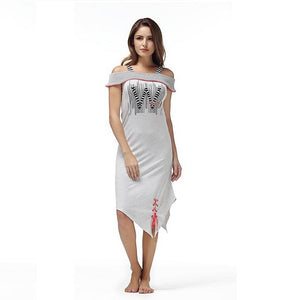 Sexy Off Shoulder Asymmetric Split Sleepwear Nightgown Verkadi.com