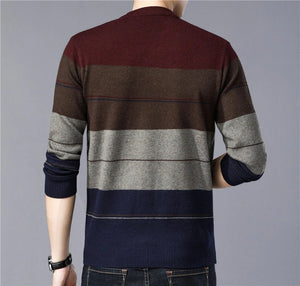 Designer Thick Warm Knitted Cashmere Wool Sweater Pullover