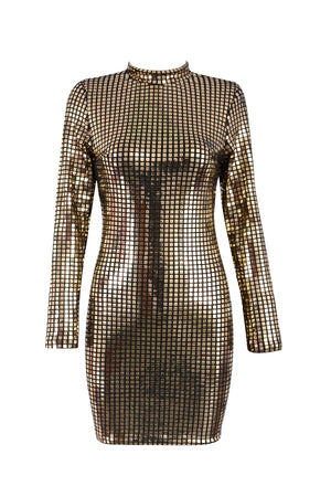 Hot New Glitter Long Sleeves Sequins Club Party Mini Dress