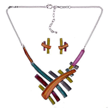 Multicolored Resin Abstract Design Jewelry Set Verkadi.com