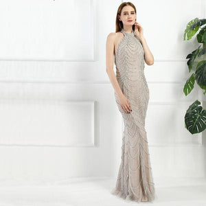 Backless Halter Mermaid Long Evening Dress Verkadi.com
