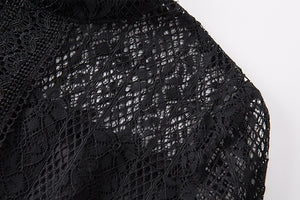 Chiffon Lace A-line Butterfly Sleeve Plus Size Midi Dress