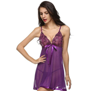 Sexy Lace Mesh Sequin Nightwear With G-String Lingerie Verkadi.com