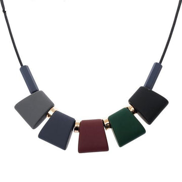 Colorful Wood Beads Necklace Pendant