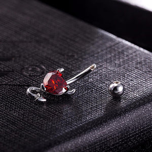 Heart Zircon Crystal Devil Belly Navel Piercing Button Ring Verkadi.com