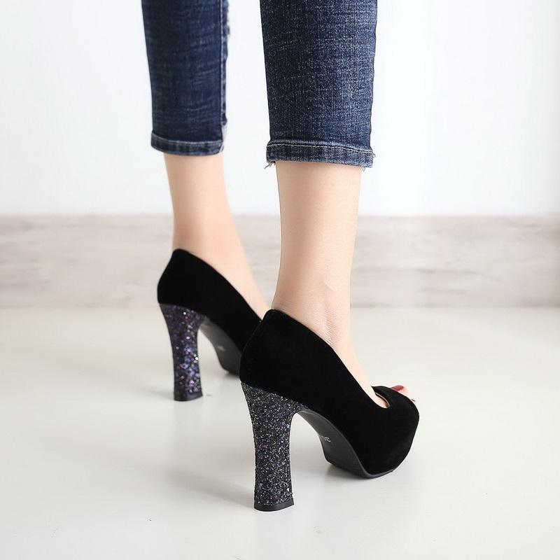 New Glitter Platform High Heels Shallow Pumps Sandals Verkadi.com