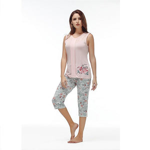 Cotton Two Piece Sleeveless Nightwear Pajama Set Verkadi.com