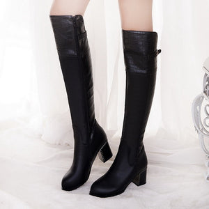 Hot Look Over The Knee PU Leather Long Boots Verkadi.com