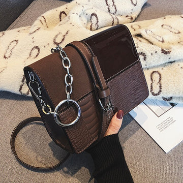 Hip Retro PU Leather Square Sac Shoulder Bag Crossbody Bag