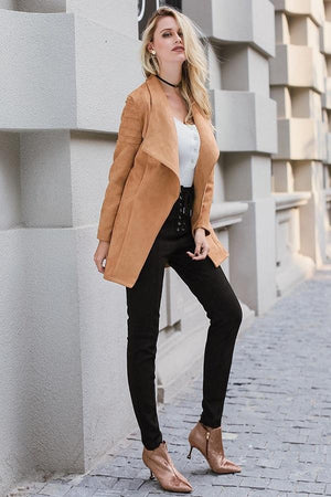 Hot Style Long Suede Leather Women Jackets
