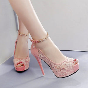 Elegant Peep Toe Thin High Heel Platform Party Pumps Sandals Shoes Verkadi.com