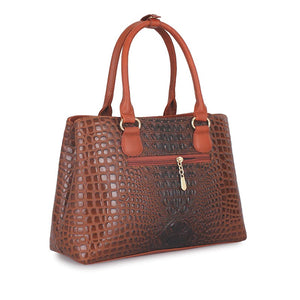 Alligator Skin Design Luxury Women Leather Tote Handbag