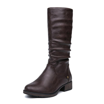 New Designer PU Leather Quality Mid-Calf Boots