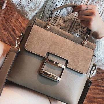Quality Metal Hasp Tote Messenger Shoulder Handbag