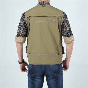 Collarless Mesh Breathable  Back Removable Men Vest