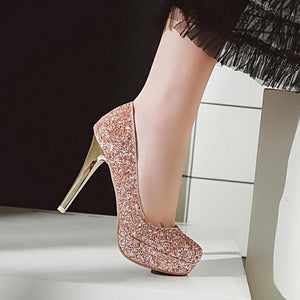 New Sexy Bling Thin High Heels Platform Pump Shoes Verkadi.com
