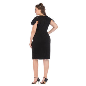 Elegant Hollow Out Slim Sheath Bodycon Plus Size Dress Verkadi.com