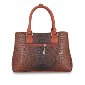 Alligator Skin Design Luxury Women Leather Tote Handbag