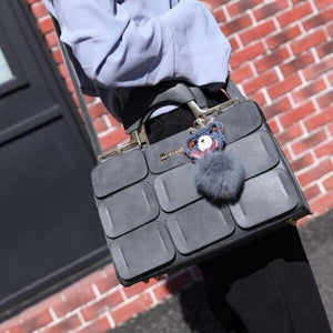 New Designer Boston Style Inclined Shoulder Leather Handbag