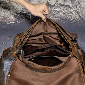 Crazy Horse Genuine Leather Men's Messenger Bag Crossbody Bag