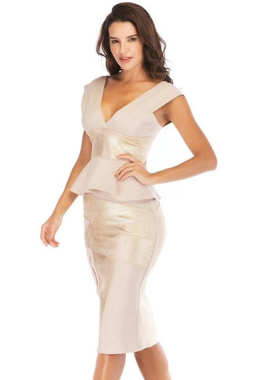 Sleeveless Top And Midi Skirt Professional Dress