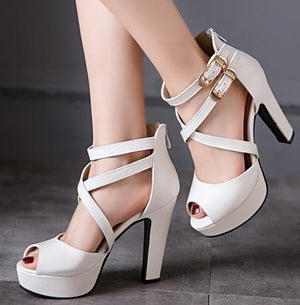 Fashion Chunky High Heels Platform Sandals