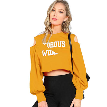 Hip Casual Cold Shoulder O Neck Hoodie Sweatshirt Verkadi.com