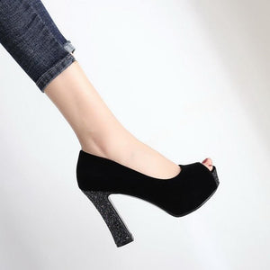 New Glitter Platform High Heels Shallow Pumps Sandals Verkadi.com
