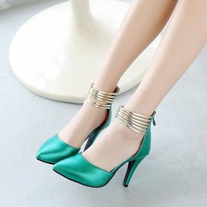 Elegant Pointed Toe Thin Ankle Wrap High Heel Pumps Shoes Verkadi.com