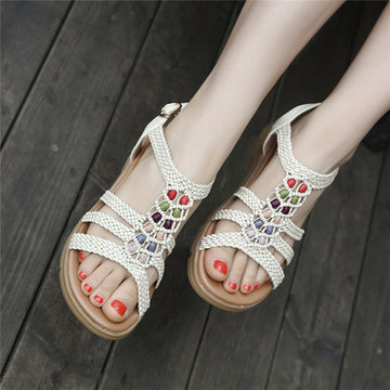 Woven Bohemia String Beaded Gladiator Women Sandals