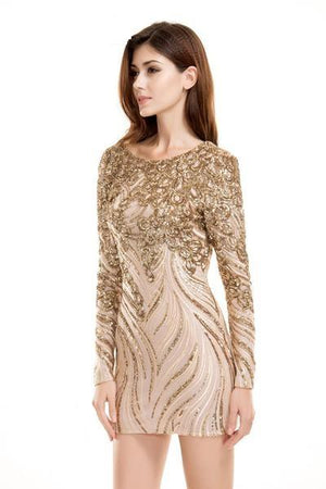 Sexy Gold Sequined Halter Party Clubbing Dress Verkadi.com