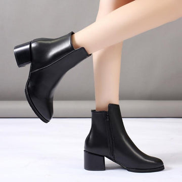 Classy Professional Wear Chunky High Heels Ankle Boots Verkadi.com