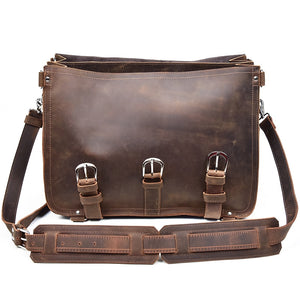 Crazy Horse Genuine Leather Men's Backpack Travel Bag