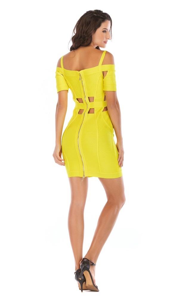 Sensual Off Shoulder Short Sleeve Hollow Out Bodycon Mini Dresses