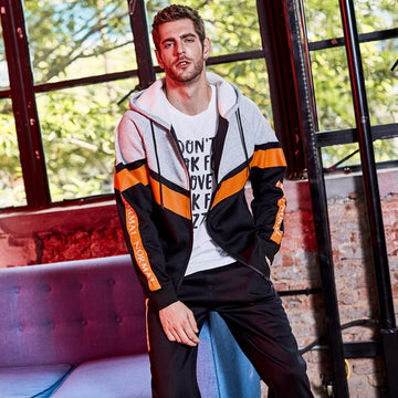 Hip Tracksuit Fleece Jackets With Pants Men's Hoodie Sweatshirt Verkadi.com