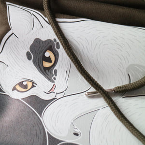 Cat Cartoon Printed Long Sleeve Hoodie Sweatshirt Verkadi.com