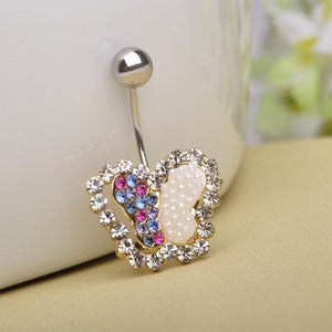Crystal Butterfly Navel Piercings Belly Button Ring Verkadi.com