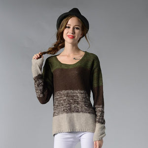 Elegant Gradient Long Sleeve O-Neck Knitted Pullover Verkadi.com