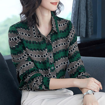 Stylish Chiffon Long Sleeve Professional Shirt Blouse Top Verkadi.com