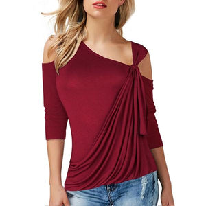 Sexy Cold Shoulder Top Slash Neck Long Sleeve BlouseSexy Cold Shoulder Top Slash Neck Long Sleeve Blouse Top Verkadi.com