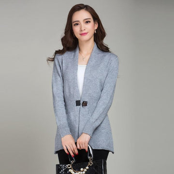 Elegant Retro Cashmere Woolen Knitted Cardigan Sweater