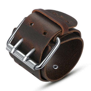 Unisex  Wide Leather Bracelet