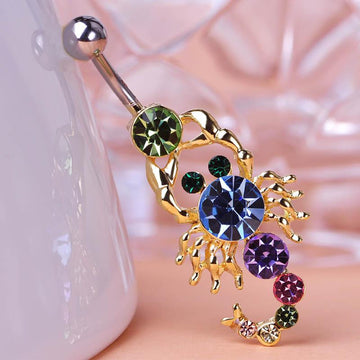 Scorpion Rhinestone Crystal Navel Piercing Belly Button Ring Verkadi.com