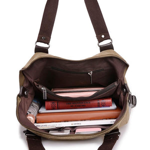 Canvas Women Messenger Bag - Louis Large Capacity Tote Purse Shoulder Bag