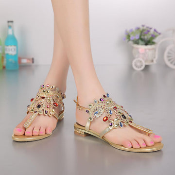 Crystals Rhinestones Flat Sandals Verkadi.com
